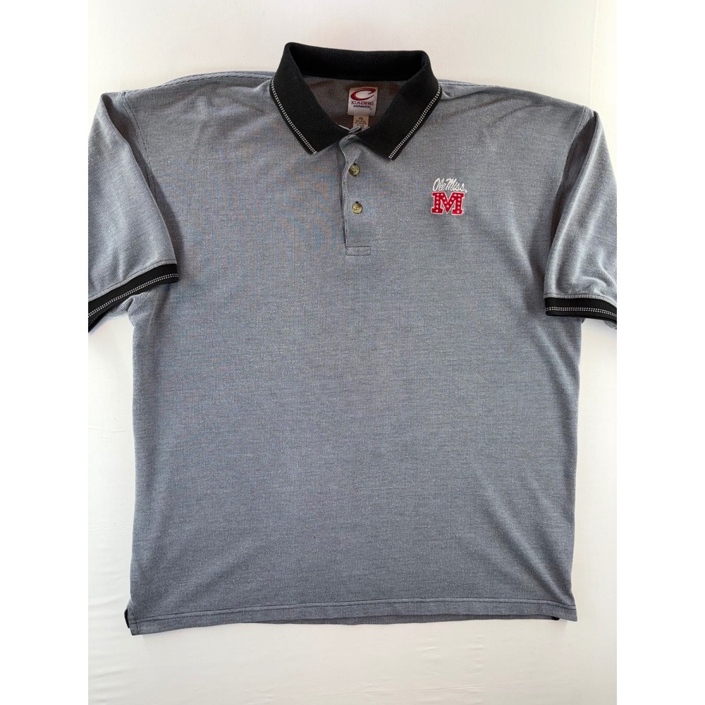 Cadre Athletic Ole Miss Rebels Polo Shirt Mens XXL Grey Embroidered Logo NCAA